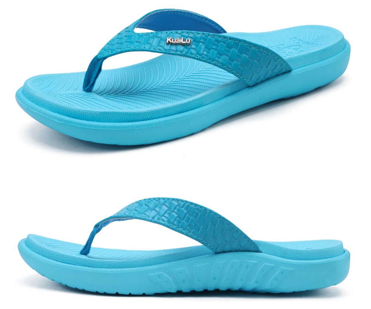 KuaiLu Womens Comfortable Walking Thong Sandals With Arch Support For Summer Indoor Outdoor Plantar FasciitisComfortable