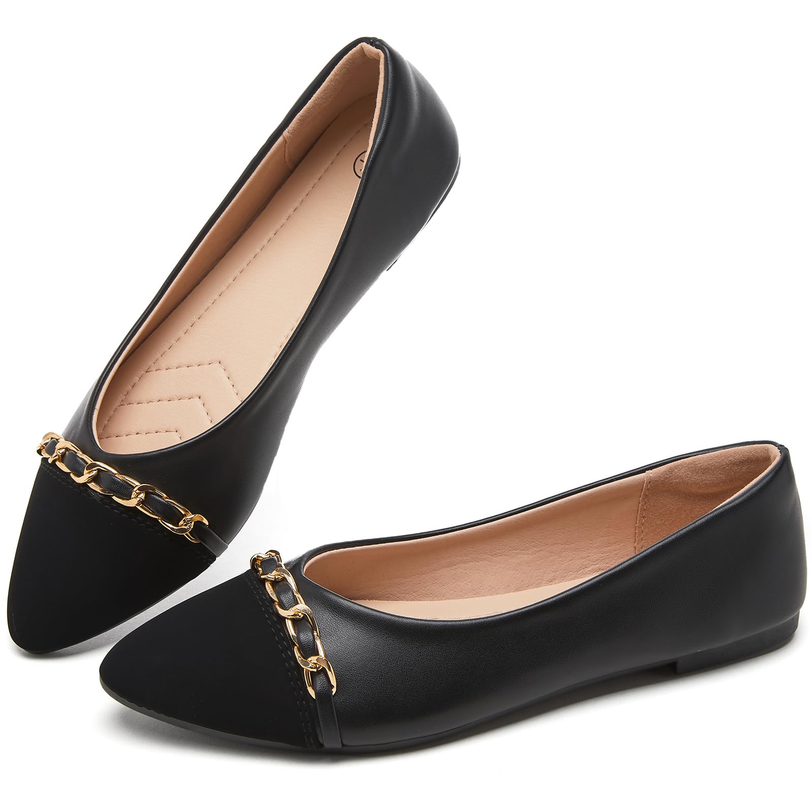 Women Finiwor Ballet Flat Shoes, PU Leather Loafers, Pointed Toe, Comfortable Casual Shoes
| Finiwor Women's Pointed To